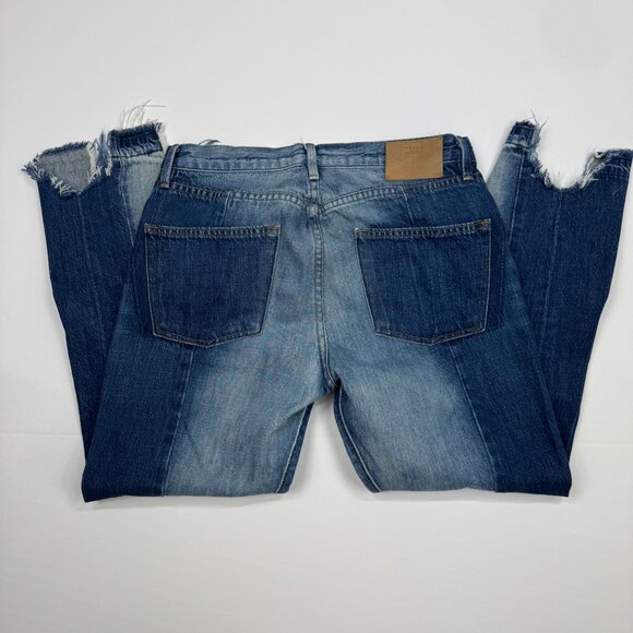 Frame Denim Jeans Nouveau Le Mix Straight Leg Distressed Size 28 Two Tone - Picture 10 of 12